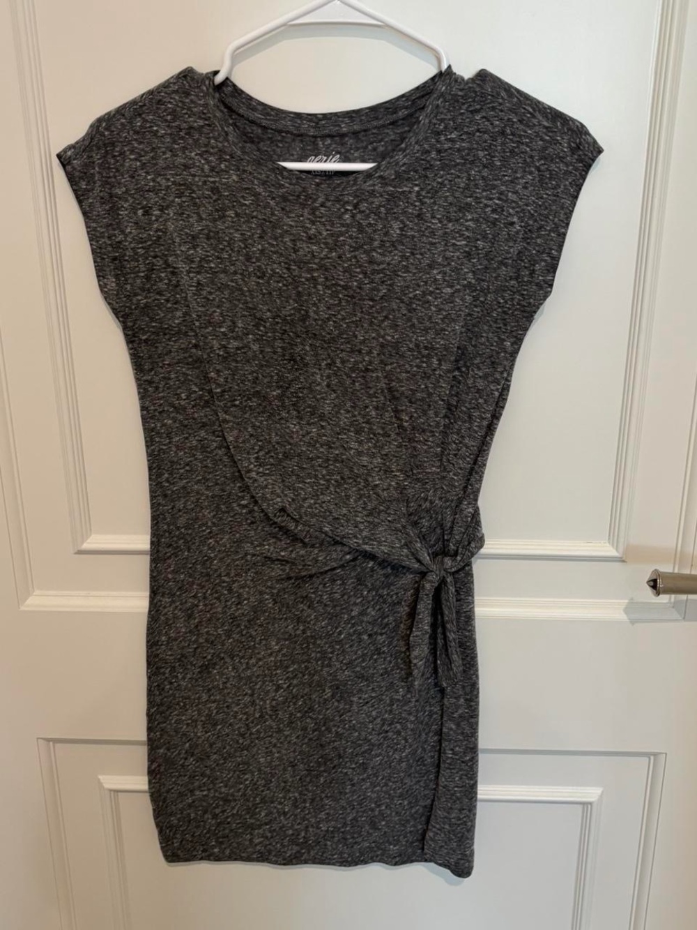 aerie Heather Charcoal Side-Tie Mini Dress